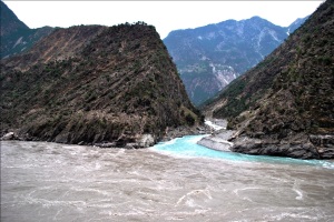 Point along the KKH where Gilgit River Joins the Mighty Indus